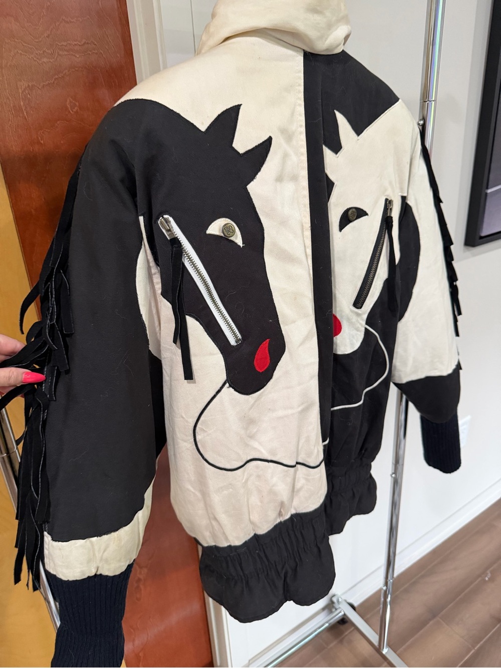 Vintage Rare Collectible Neiman Marcus Puffer Coat Horses Equestrian Southwester - Picture 8 of 16